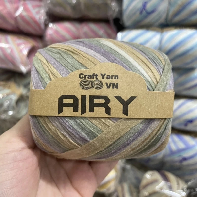 Sợi AIRY màu loang móc túi/mũ hè (cuộn 45gr) (26270)