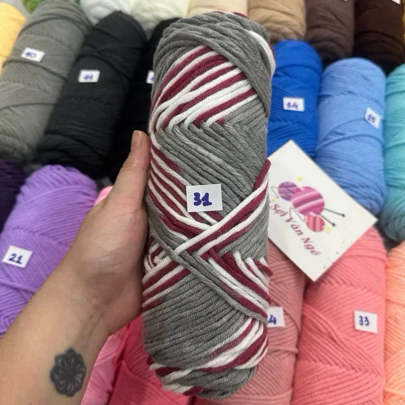 Len cotton love MÀU LOANG (cuộn 100gr) (26293)