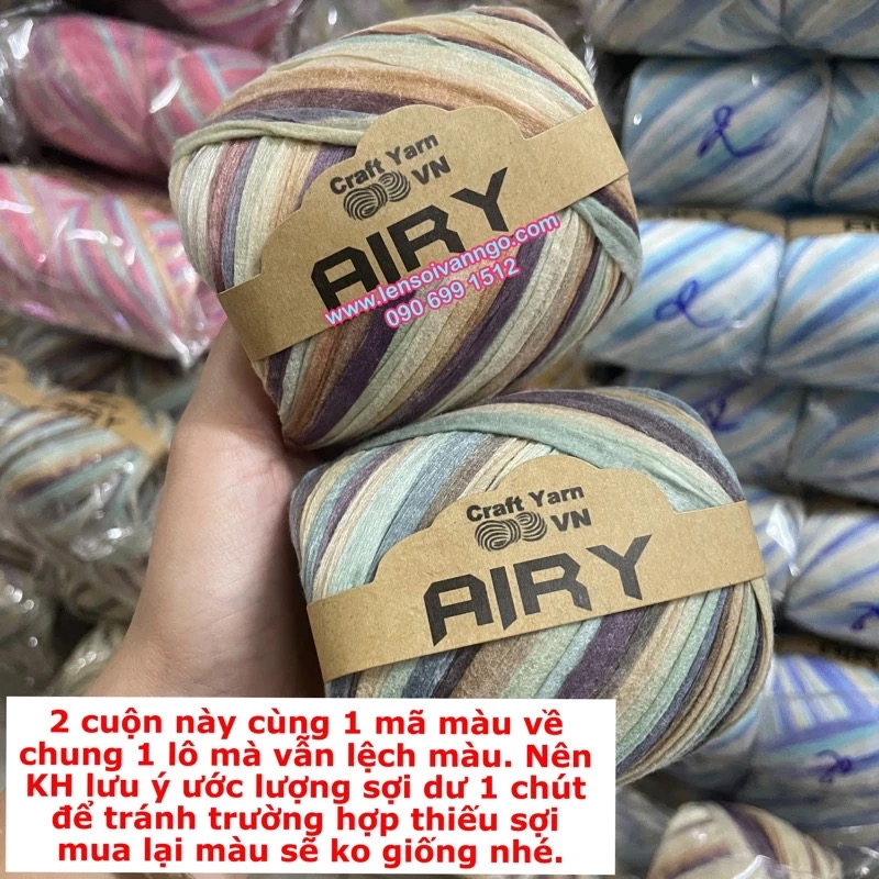 Sợi AIRY màu loang móc túi/mũ hè (cuộn 45gr) (26270)