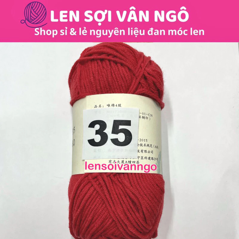 Len Susan 4 đan móc áo, khăn, thú bông, mũ... (cuộn 50gr) (26284)