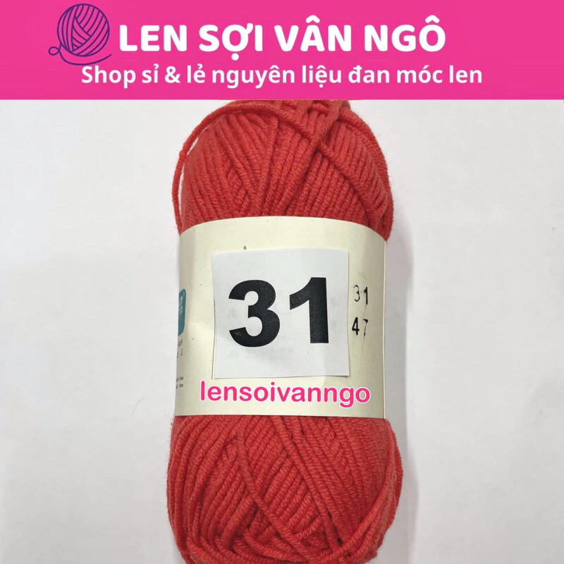 Len Susan 4 đan móc áo, khăn, thú bông, mũ... (cuộn 50gr) (26284)
