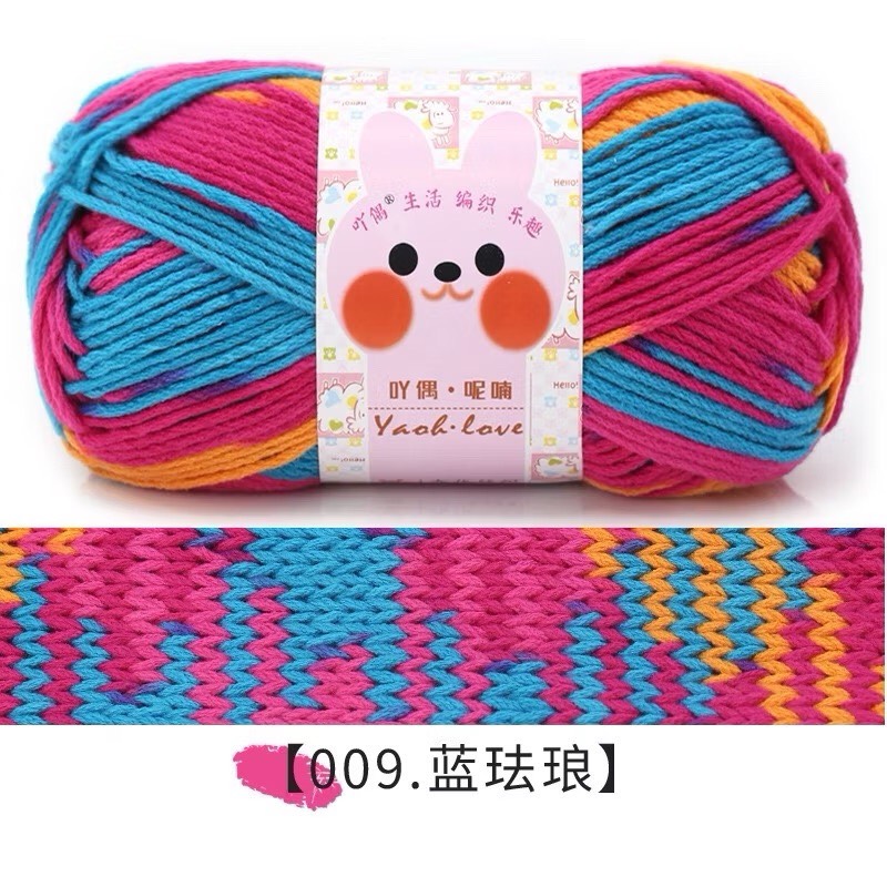 Len Yaoh sợi to 3mm màu loang (cuộn 100gr) (26295)