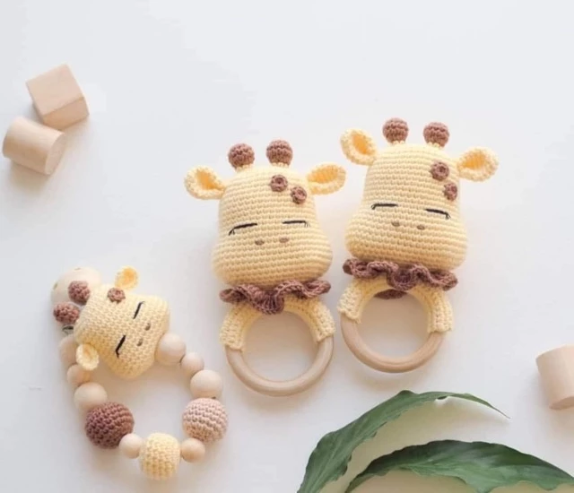 Hạt gỗ trang trí túi tỏi, vòng lục lạc đồ chơi cho bé (26073)