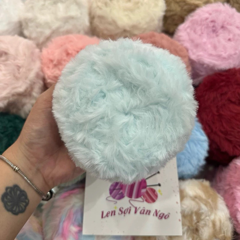 Len lông thỏ siêu mượt đan/móc thú bông, khăn, mũ (cuộn 100gr) (26299)