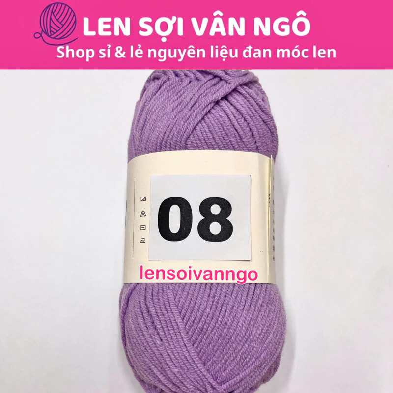 Len Susan 4 đan móc áo, khăn, thú bông, mũ... (cuộn 50gr) (26284)