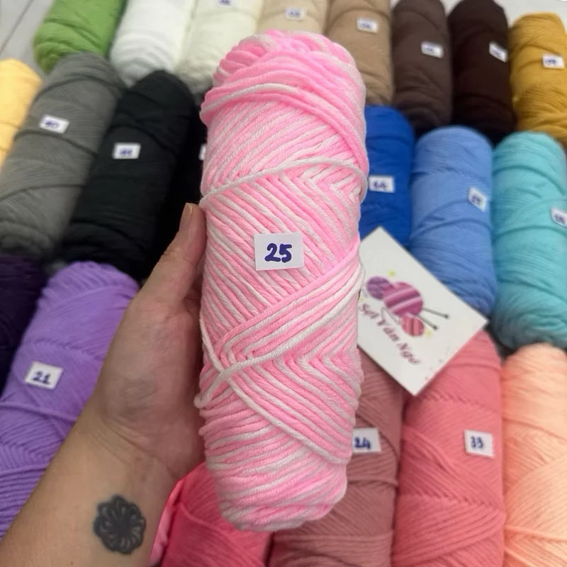 Len cotton love MÀU LOANG (cuộn 100gr) (26293)