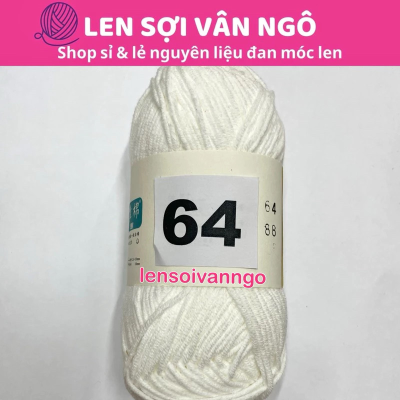 Len Susan 4 đan móc áo, khăn, thú bông, mũ... (cuộn 50gr) (26284)