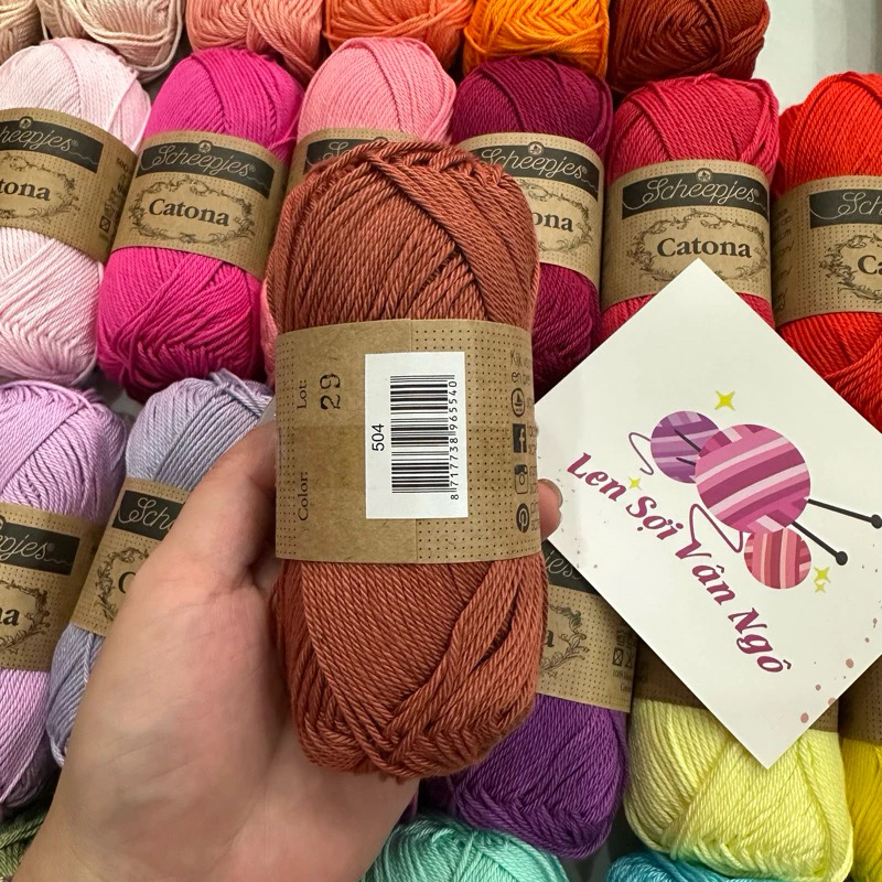 Sợi Scheepjes Catona nhập khẩu từ Hà Lan (cuộn 50gr) (26331)