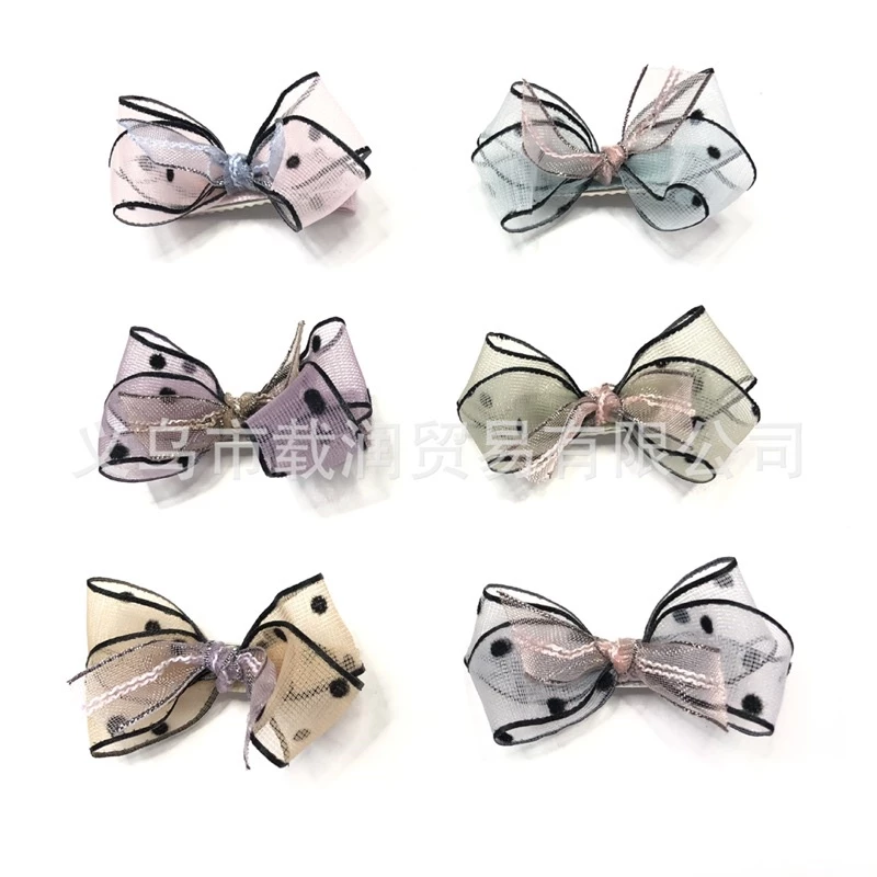 2 mét Ruy băng vải voan chấm bi (bản 4cm) (26119)