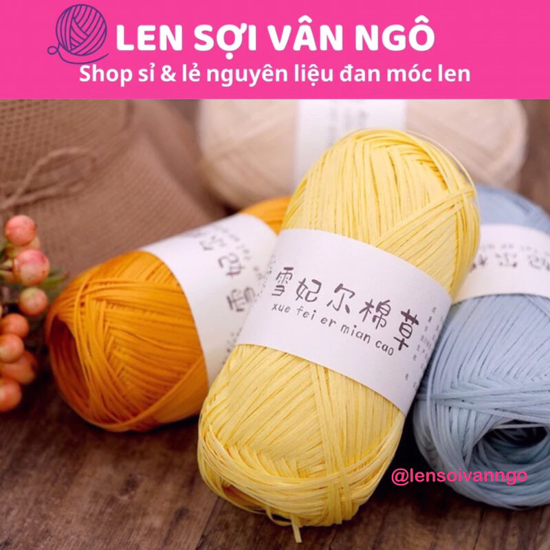 Sợi cỏ Chiffel móc túi, mũ (cuộn 100gr) (26275)