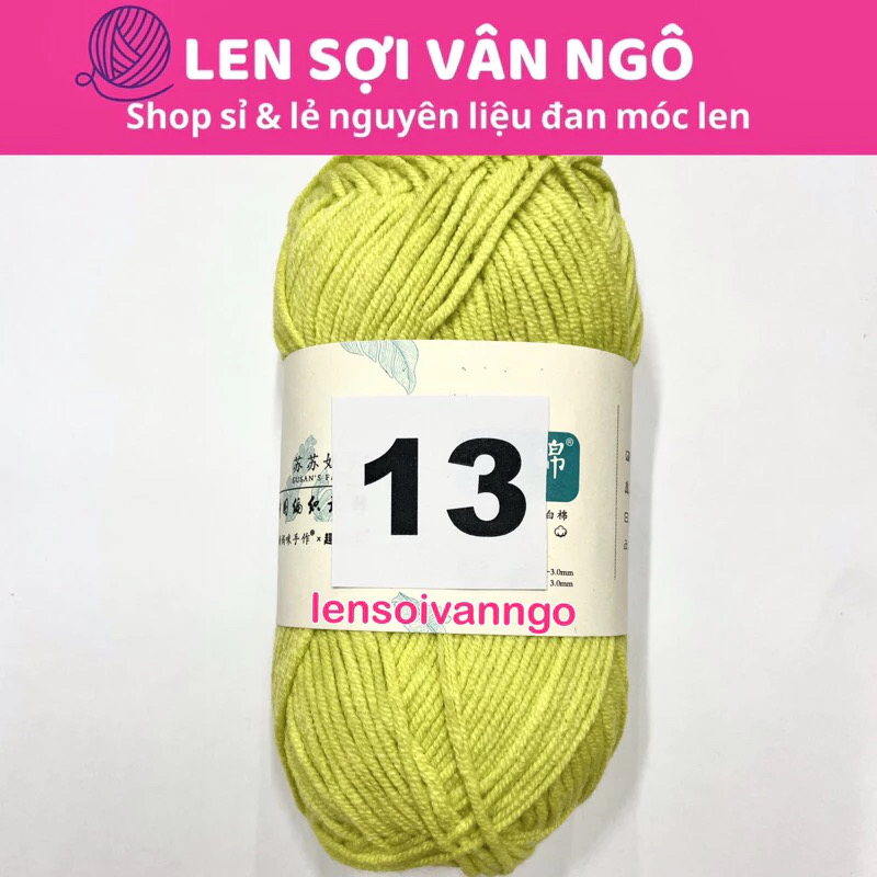 Len Susan 4 đan móc áo, khăn, thú bông, mũ... (cuộn 50gr) (26284)