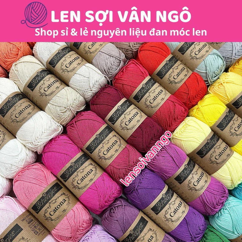 Sợi Scheepjes Catona nhập khẩu từ Hà Lan (cuộn 50gr) (26331)