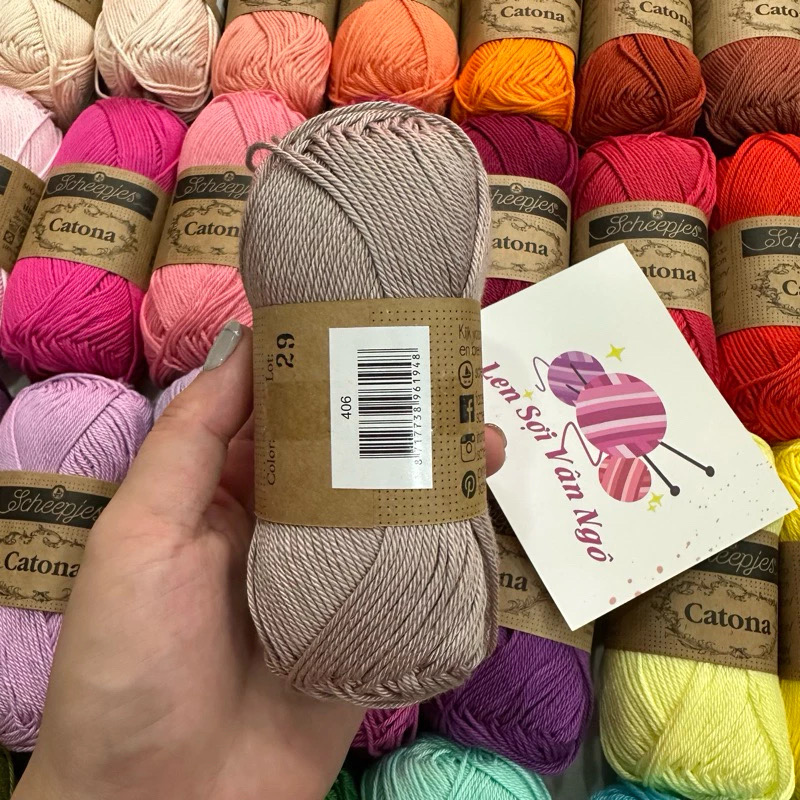 Sợi Scheepjes Catona nhập khẩu từ Hà Lan (cuộn 50gr) (26331)