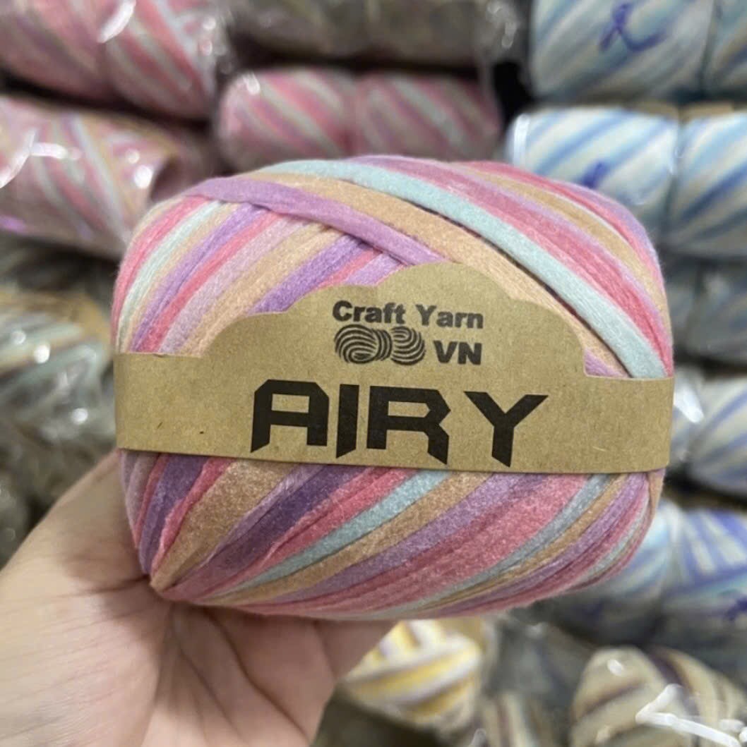 Sợi AIRY màu loang móc túi/mũ hè (cuộn 45gr) (26270)