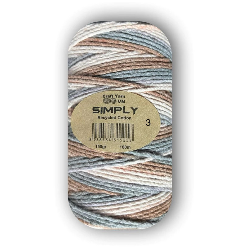 Sợi SIMPLY màu loang móc túi/mũ hè (cuộn 150gr) (26261)