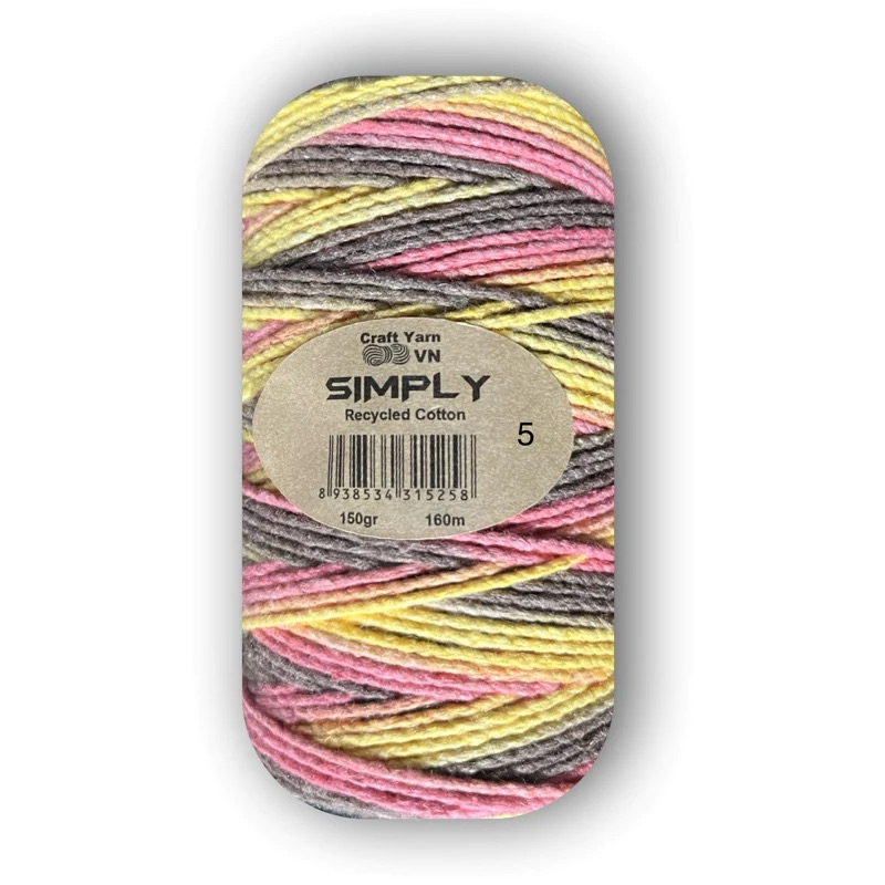 Sợi SIMPLY màu loang móc túi/mũ hè (cuộn 150gr) (26261)