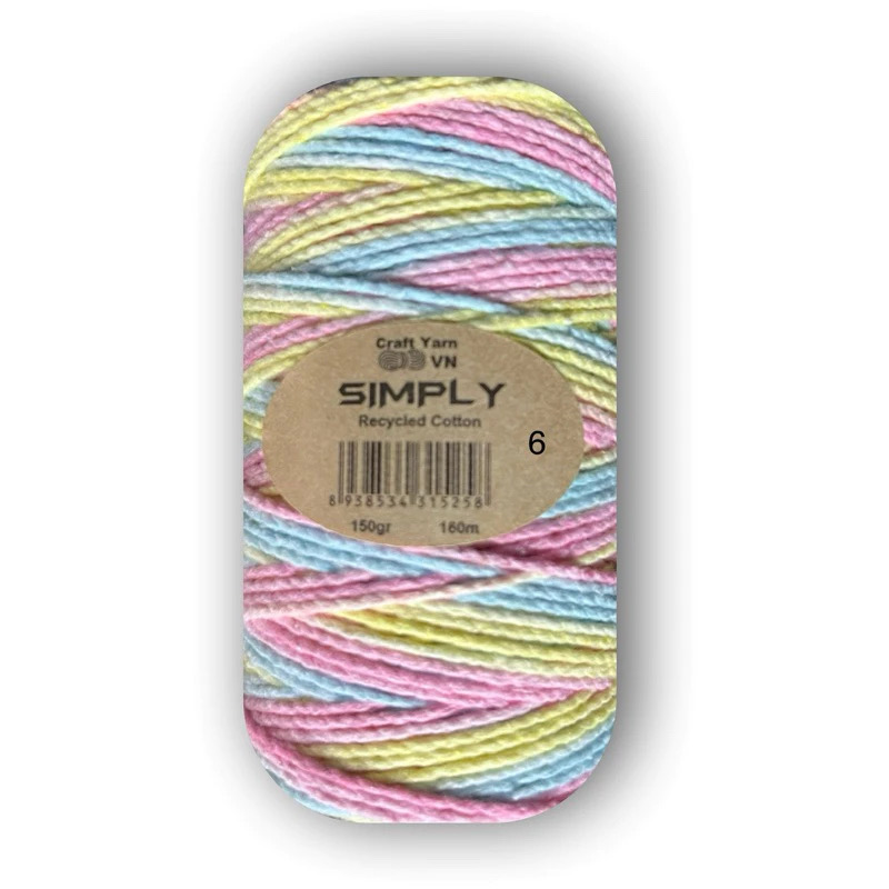 Sợi SIMPLY màu loang móc túi/mũ hè (cuộn 150gr) (26261)