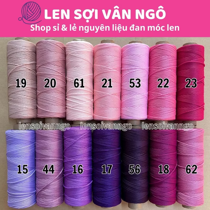 Combo 10 cuộn Sợi dệt trơn 2mm Craftyarn VN (ghi chú chọn màu)