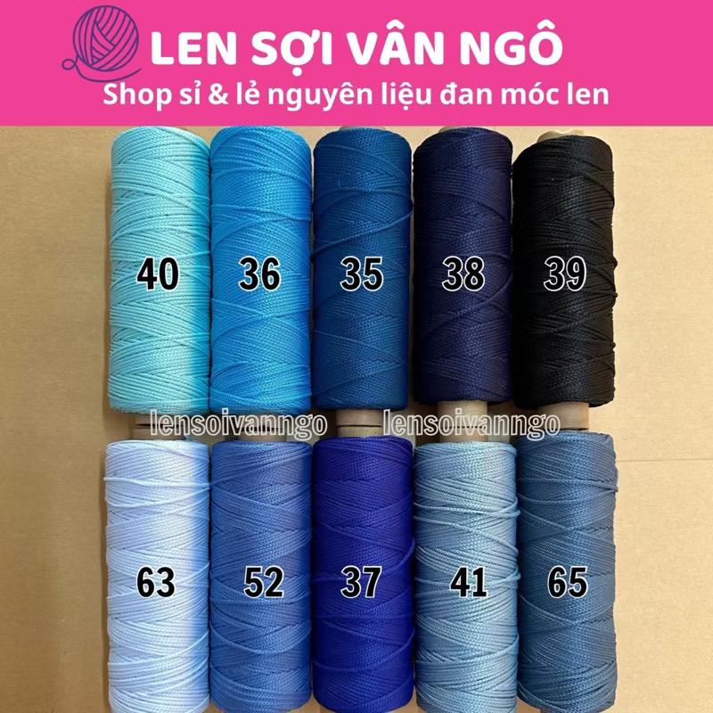 Combo 10 cuộn Sợi dệt trơn 2mm Craftyarn VN (ghi chú chọn màu)