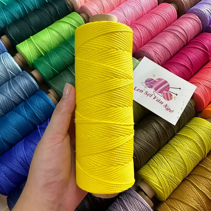 Combo 10 cuộn Sợi dệt trơn 2mm Craftyarn VN (ghi chú chọn màu)