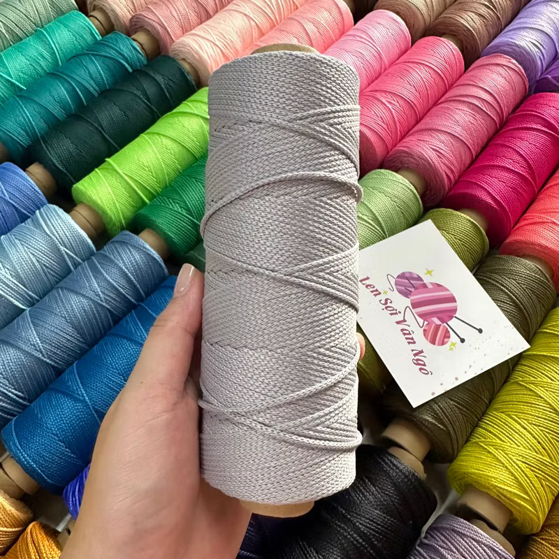 Combo 10 cuộn Sợi dệt trơn 2mm Craftyarn VN (ghi chú chọn màu)