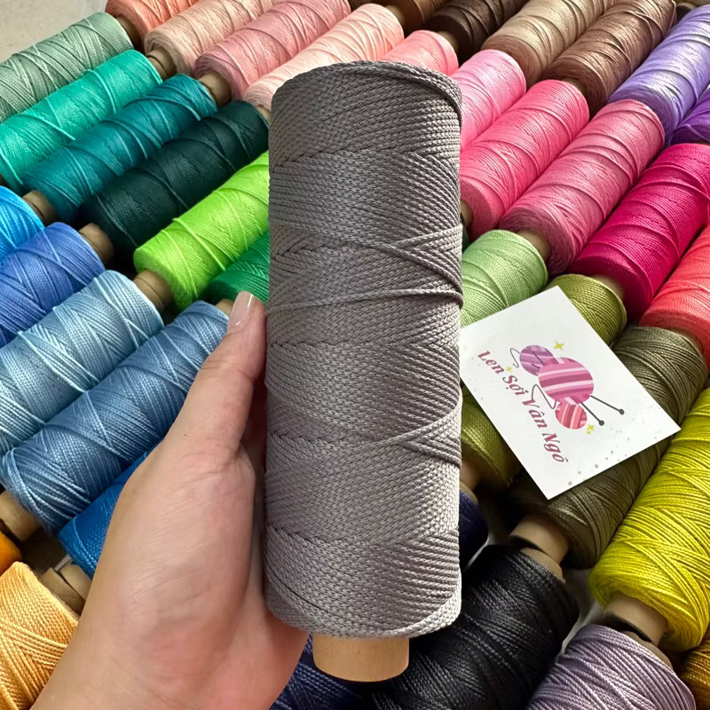 Combo 10 cuộn Sợi dệt trơn 2mm Craftyarn VN (ghi chú chọn màu)