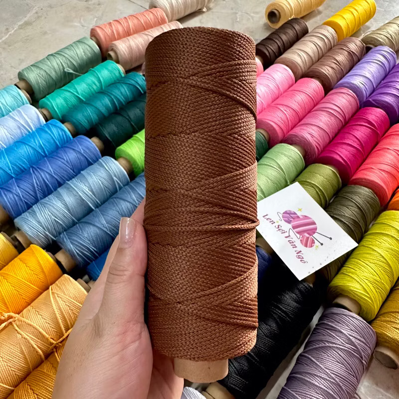 Combo 10 cuộn Sợi dệt trơn 2mm Craftyarn VN (ghi chú chọn màu)