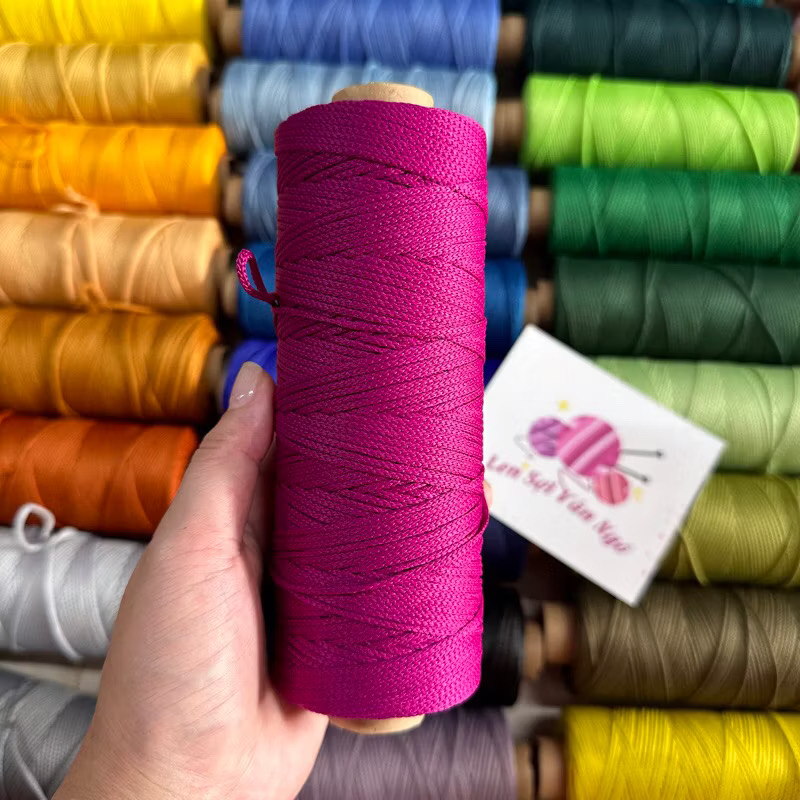 Combo 10 cuộn Sợi dệt trơn 2mm Craftyarn VN (ghi chú chọn màu)