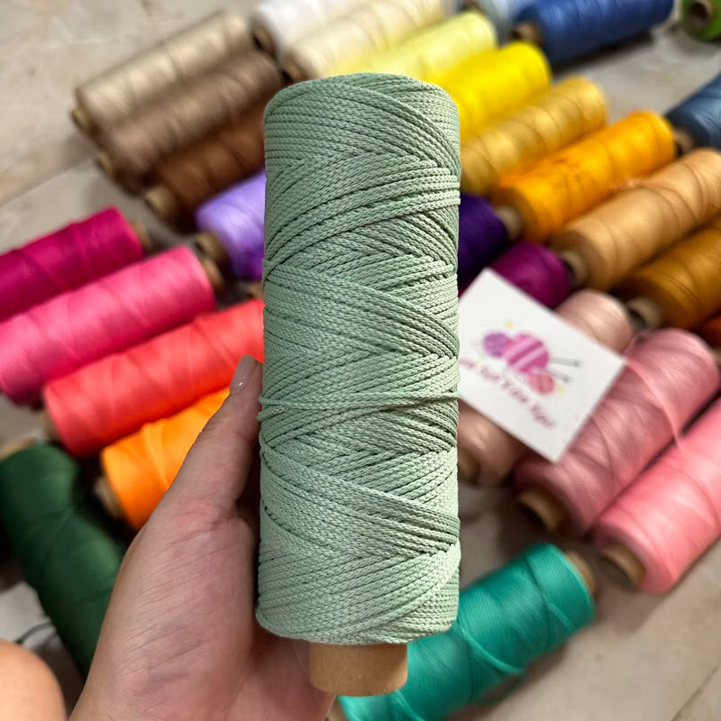 Combo 10 cuộn Sợi dệt trơn 2mm Craftyarn VN (ghi chú chọn màu)