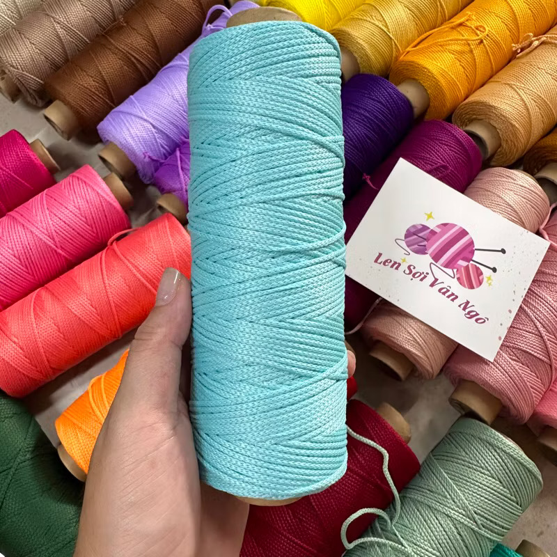 Combo 10 cuộn Sợi dệt trơn 2mm Craftyarn VN (ghi chú chọn màu)