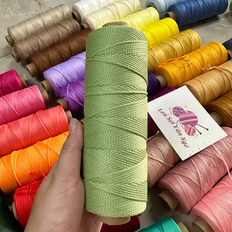 Combo 10 cuộn Sợi dệt trơn 2mm Craftyarn VN (ghi chú chọn màu)