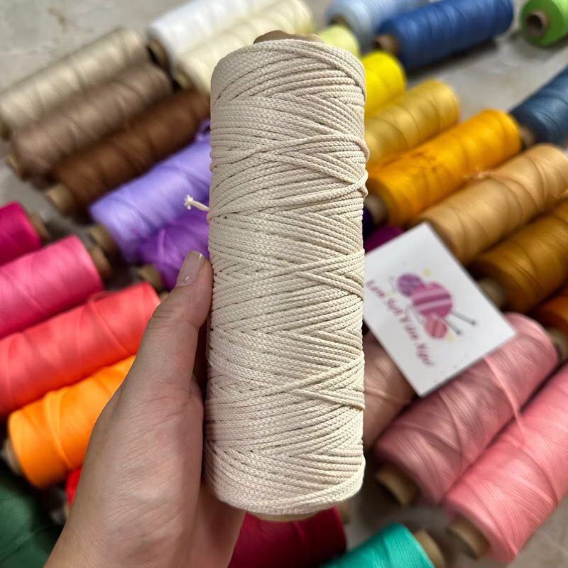 Combo 10 cuộn Sợi dệt trơn 2mm Craftyarn VN (ghi chú chọn màu)