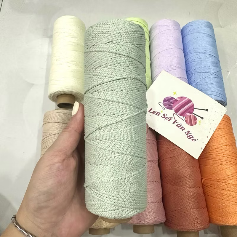 Combo 10 cuộn Sợi dệt trơn 2mm Craftyarn VN (ghi chú chọn màu)