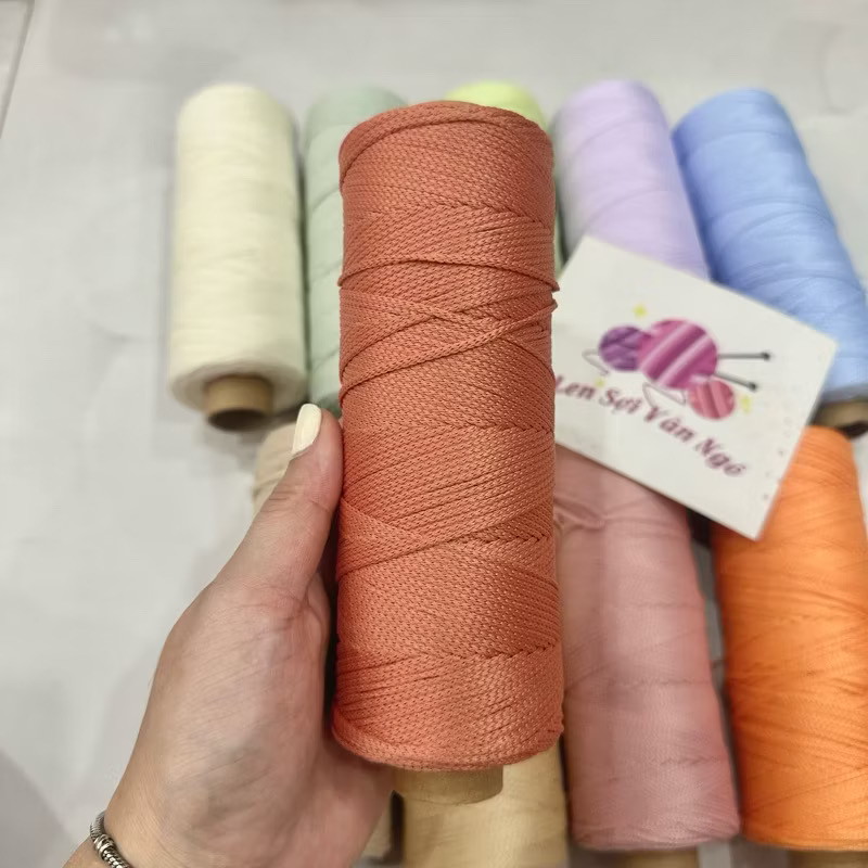 Combo 10 cuộn Sợi dệt trơn 2mm Craftyarn VN (ghi chú chọn màu)