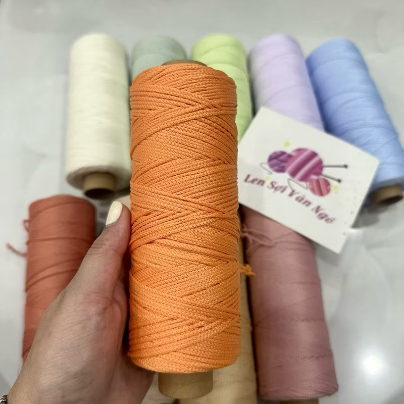 Combo 10 cuộn Sợi dệt trơn 2mm Craftyarn VN (ghi chú chọn màu)