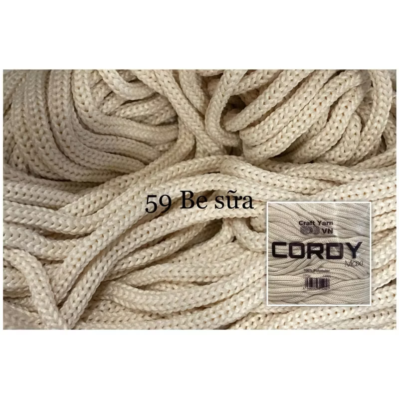 Sợi Cordy Maxi 3.5mm Craftyarn VN dùng để móc túi xách (26272)