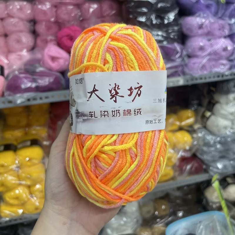 Len Milk Cotton màu loang (cuộn 50gr) (26277)