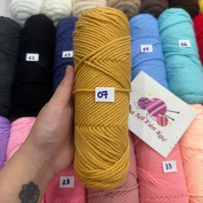 Len cotton love (len ống nội địa 3mm) (cuộn 100gr) (26292)