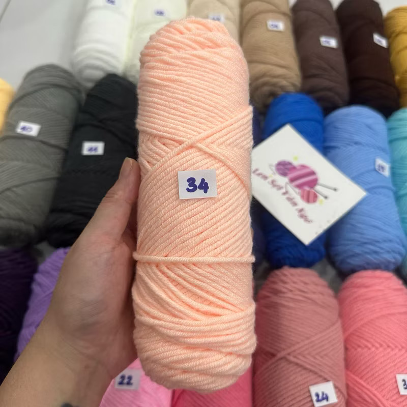 Len cotton love (len ống nội địa 3mm) (cuộn 100gr) (26292)