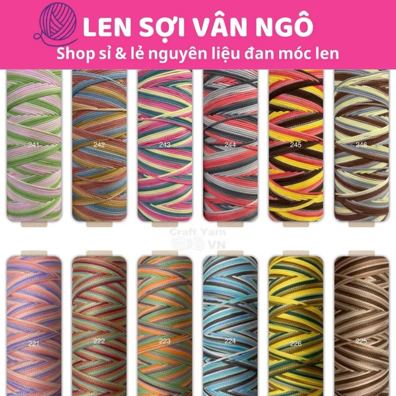 Sợi dệt màu Ombre Craftyarn VN (cuộn 125gr ko tính lõi) (26267)