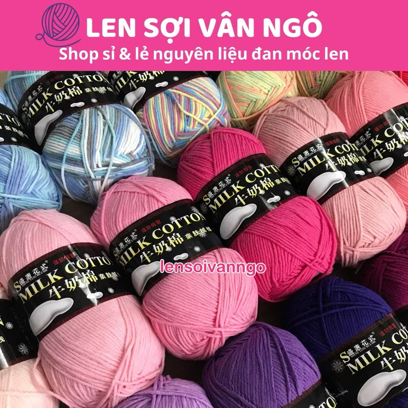 Len Milk Cotton loại 1 (cuộn 125gr) (26278)