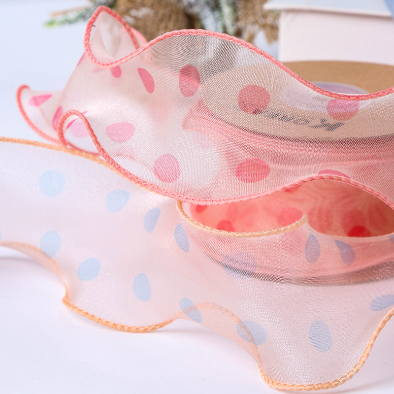 2.2m Ruy băng voan chấm bi gợn sóng (bản 5cm) (26119)