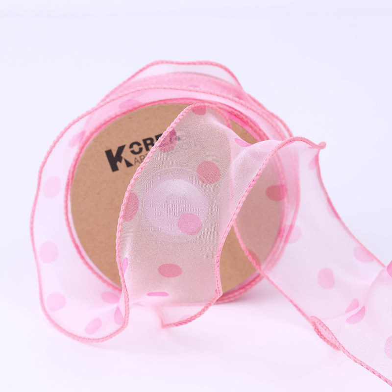 2.2m Ruy băng voan chấm bi gợn sóng (bản 5cm) (26119)