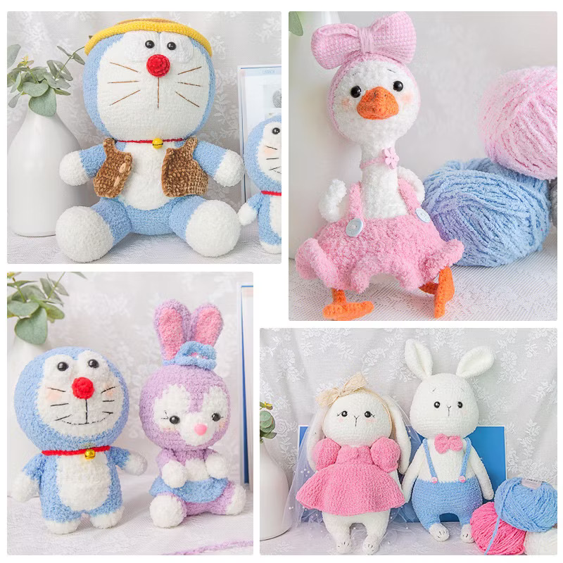 Len bông xù Xiaoke sợi 3mm (cuộn 50gr) (26296)