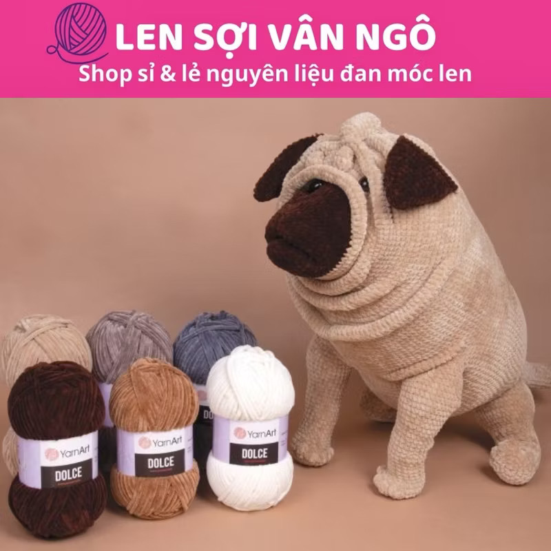 Len nhung YarnArt DOLCE siêu mềm mượt đan/móc thú bông, chăn, khăn, mũ….(cuộn 100gr) (26320)