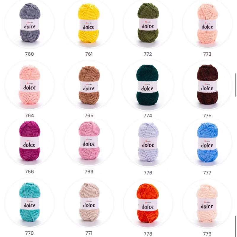 Len nhung YarnArt DOLCE siêu mềm mượt đan/móc thú bông, chăn, khăn, mũ….(cuộn 100gr) (26320)