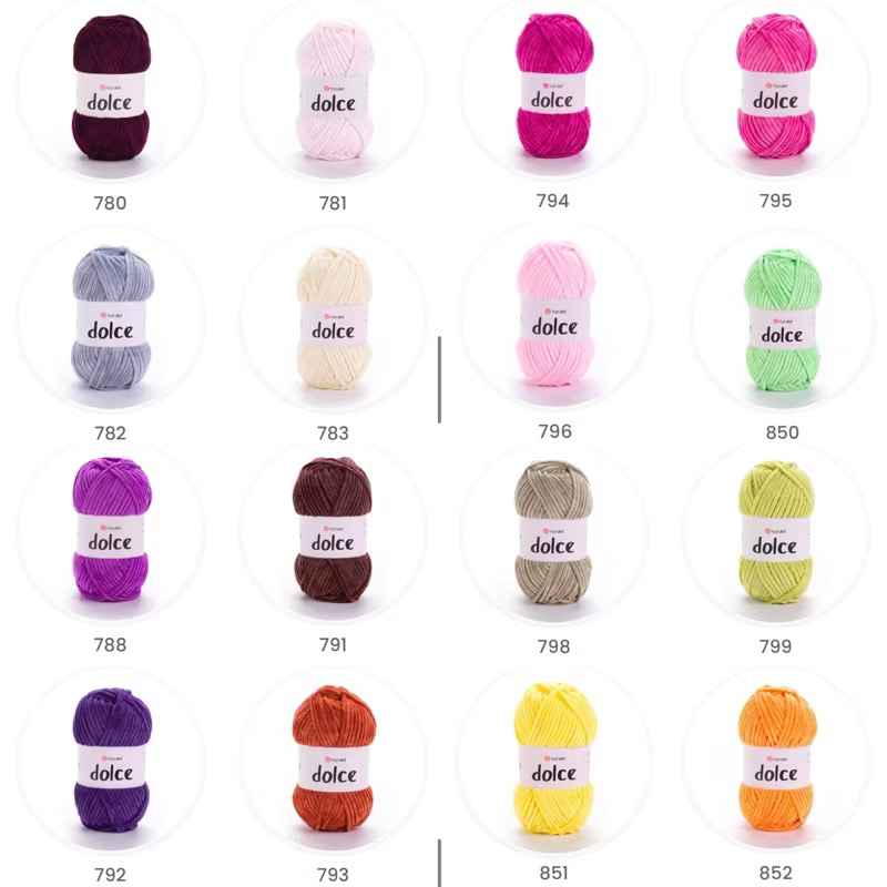 Len nhung YarnArt DOLCE siêu mềm mượt đan/móc thú bông, chăn, khăn, mũ….(cuộn 100gr) (26320)