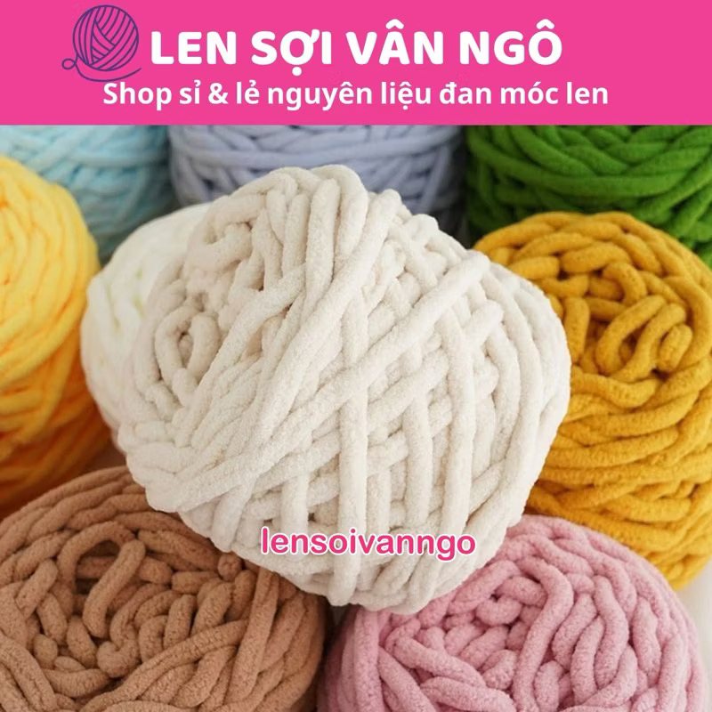 Len Nhung đũa (len bông sữa) (cuộn 90gr) (26306)