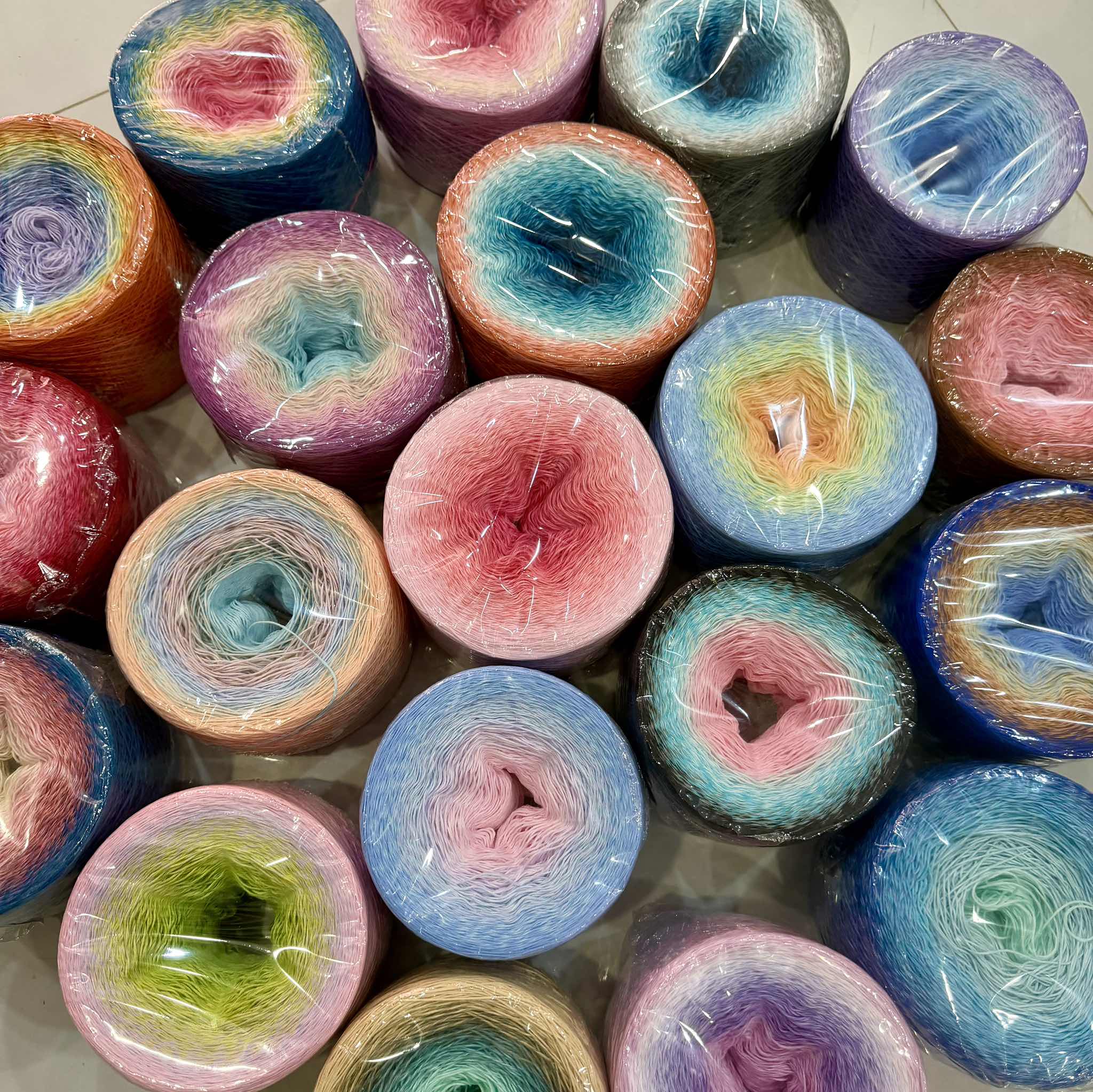 Sợi cầu vồng Cotton Organic 0.8mm (cuộn 300gr)