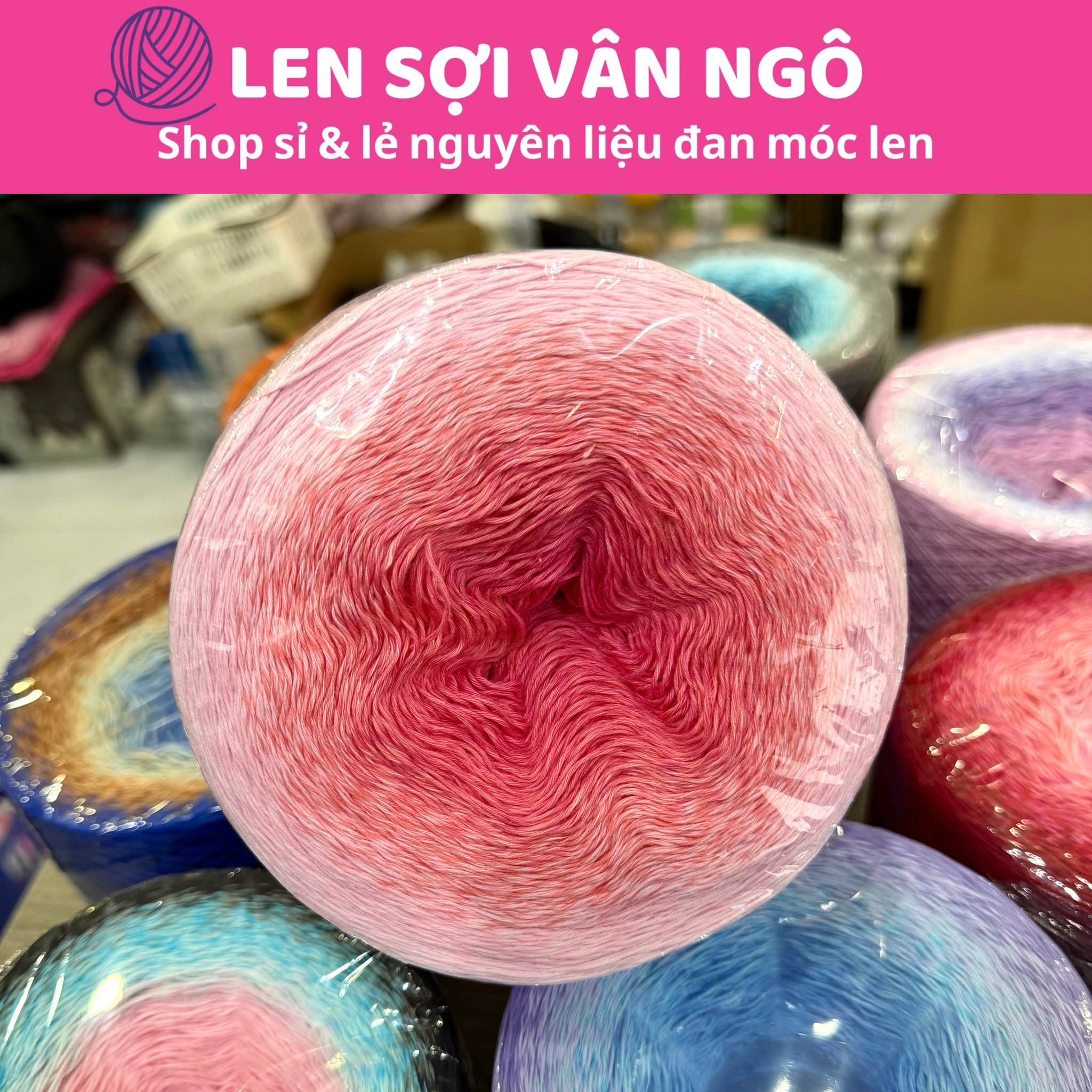 Sợi cầu vồng Cotton Organic 0.8mm (cuộn 300gr)